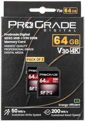 Prograde Digital SDXC UHS-1 V30 64GB 2 Pack