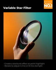 K&F 82mm Star Filter 4-8 Points Variable Starburst Filter Cross Screen