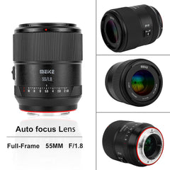 Meike 55mm 1.8 (E Mount) For Sony's Alpha (α) cameras.