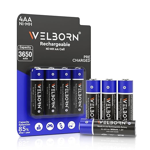 Welborn AA Rechargeable Ni-MH Batteries 3650 mAh
