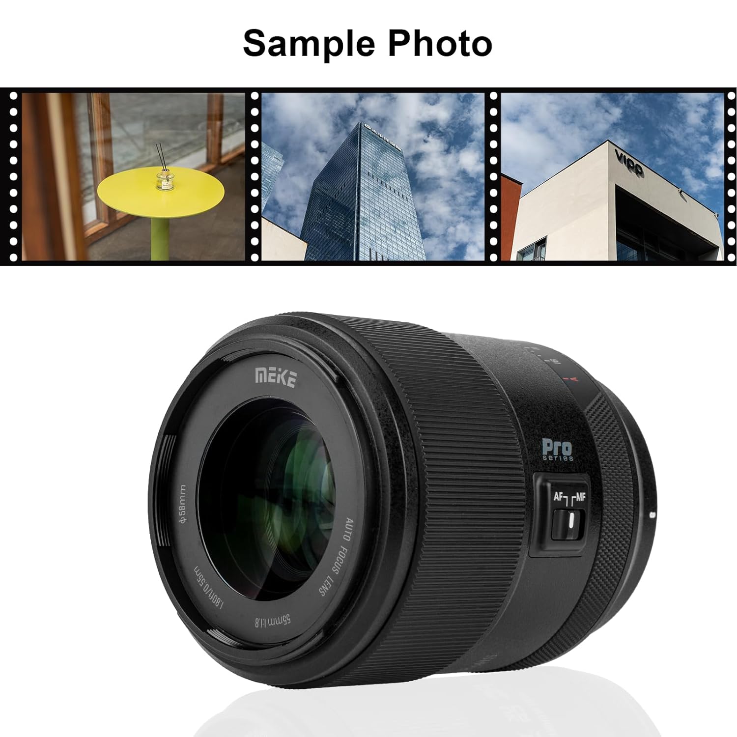 Meike 55mm 1.8 (E Mount) For Sony's Alpha (α) cameras.