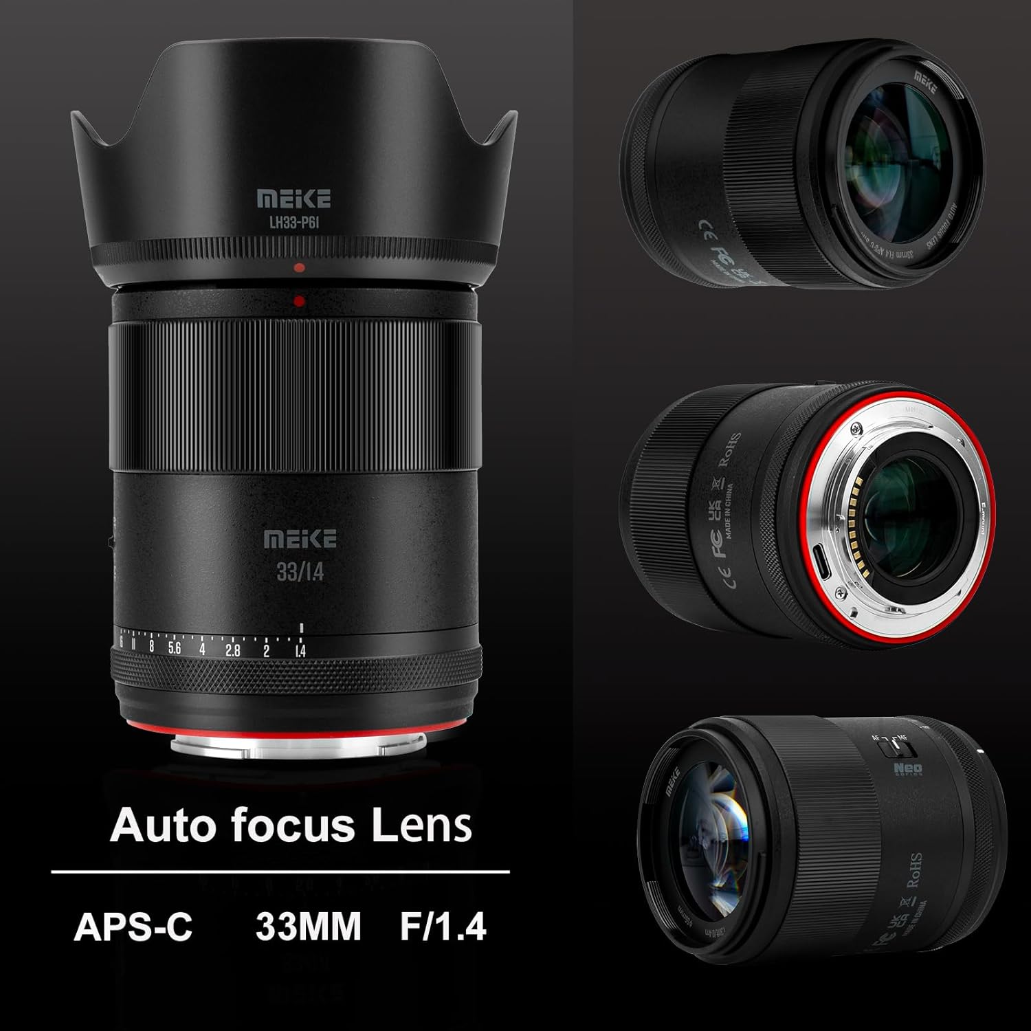 Meike APS-C 33mm 1.4 (E Mount) For Sony's Alpha (α) cameras.