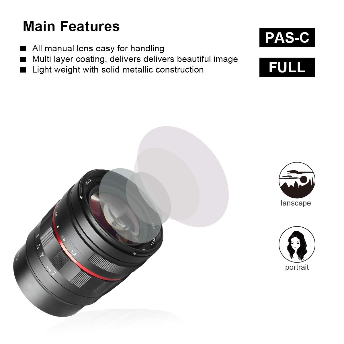 Meike Manual 50mm 1.2 (RF Mount) For Canon's EOS R series cameras.