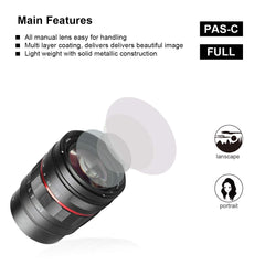 Meike Manual 50mm 1.2 (RF Mount) For Canon's EOS R series cameras.